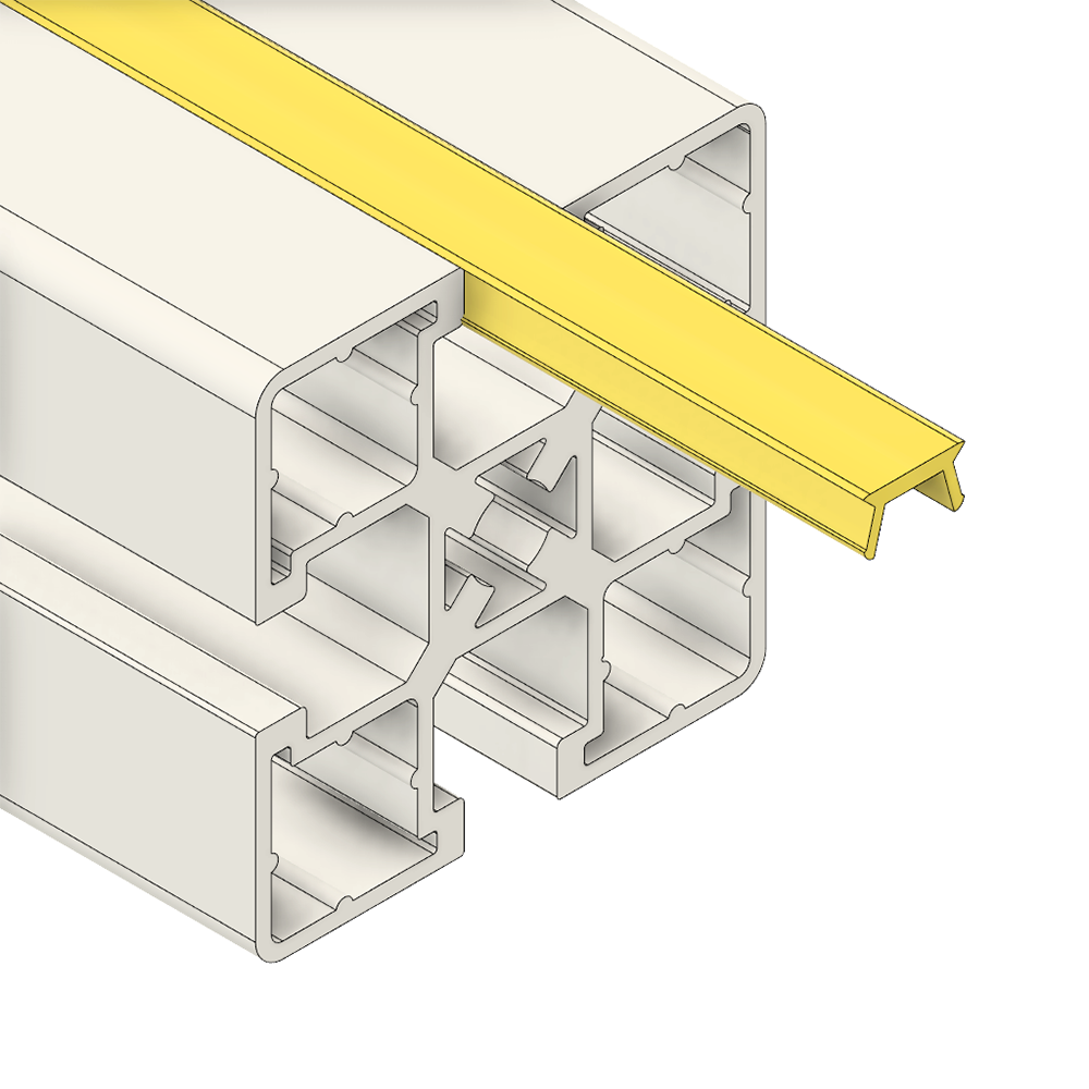 61-030-2 MODULAR SOLUTIONS PVC COVER PROFILE<br>SHALLOW, YELLOW, 2M